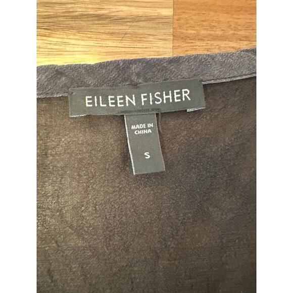 Eilieen Fisher Crystalline Silk Shibori Tank Top Womens Small Sheer panel at top - Picture 3 of 5